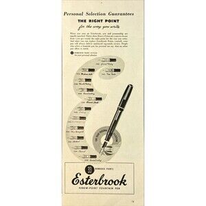 Esterbrook Renew-Point Fountain Pen"The Right Point for the Way You Write"Ad '46